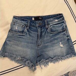 Kut from the Kloth Frayed Hem Jean Shorts - Blue